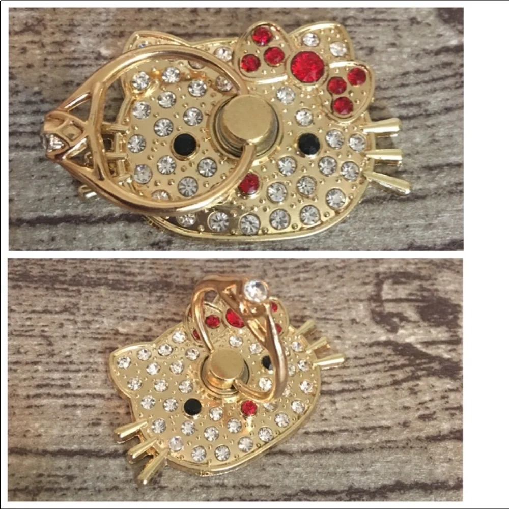 🎀NEW HELLO KITTY Cell Phone Ring Grip Gold NWT